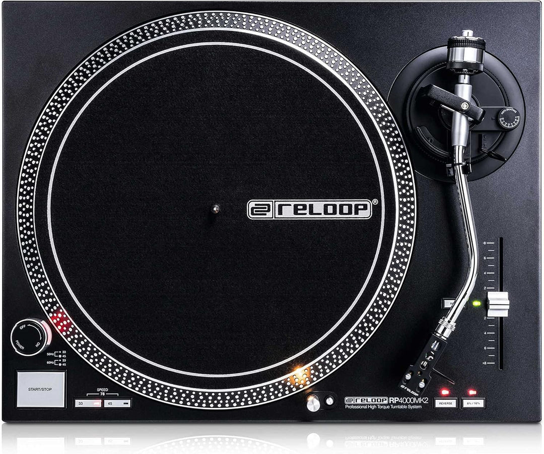 Reloop RP-4000 MK2 - DJ Plattenspieler mit starkem Torque Direktantrieb, Inkl. Plattenteller, OM Bla