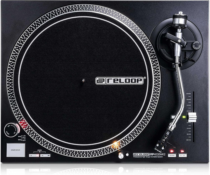 Reloop RP-4000 MK2 - DJ Plattenspieler mit starkem Torque Direktantrieb, Inkl. Plattenteller, OM Bla
