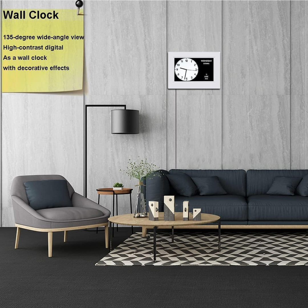 7 Zoll Wecker Digital mit Automatische Helligkeitsanpassung, Leiser LCD-Display-Wecker mit Luftfeuch