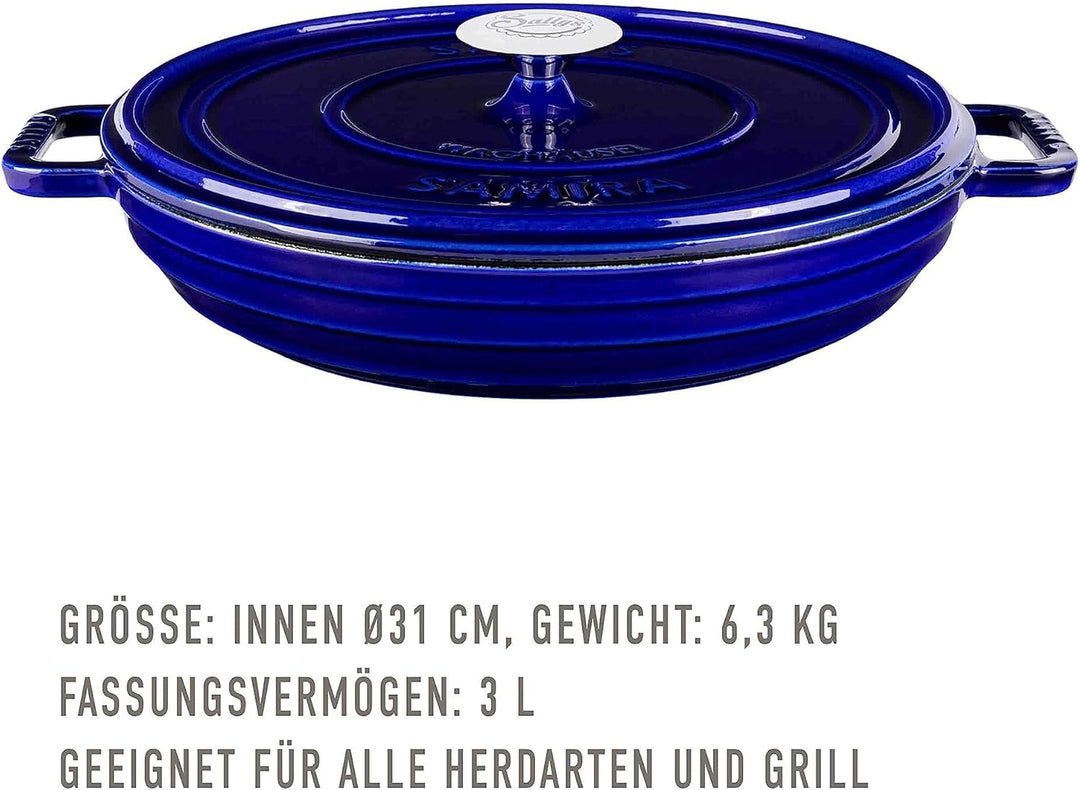 Sallys 'Samira' Deluxe Gusseisentopf - Robustes und Hochwertiges Kochjuwel für Perfektes Garen - für