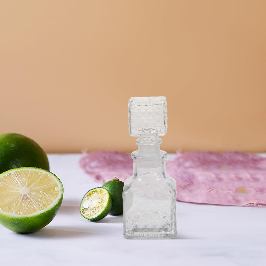 LIFKOME 6 Stück 50ml Glas Spirituosenflaschen Transparent für Weinproben Handliche Nachfüllflaschen