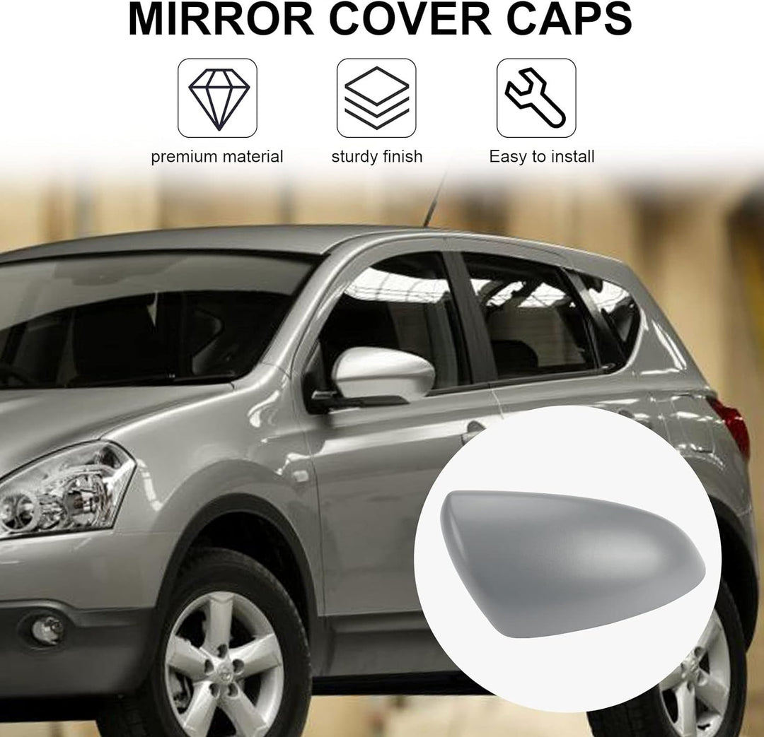 Auto Spiegelkappen, Ersatz für Nissan Qashqai 2007–2014 strukturierte schwarze Aussenspiegelabdeckun