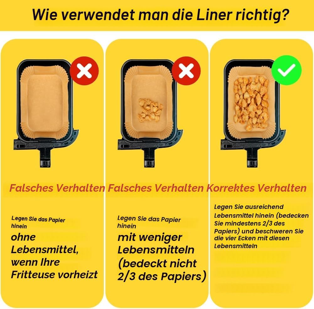 BYKITCHEN 210pcs Backpapier für Heissluftfritteuse Ninja Flex Drawer AF500EU 10,4L Dual Zone,Airfrye