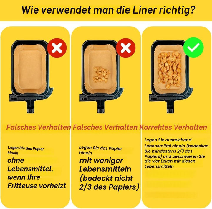 BYKITCHEN 210pcs Backpapier für Heissluftfritteuse Ninja Flex Drawer AF500EU 10,4L Dual Zone,Airfrye