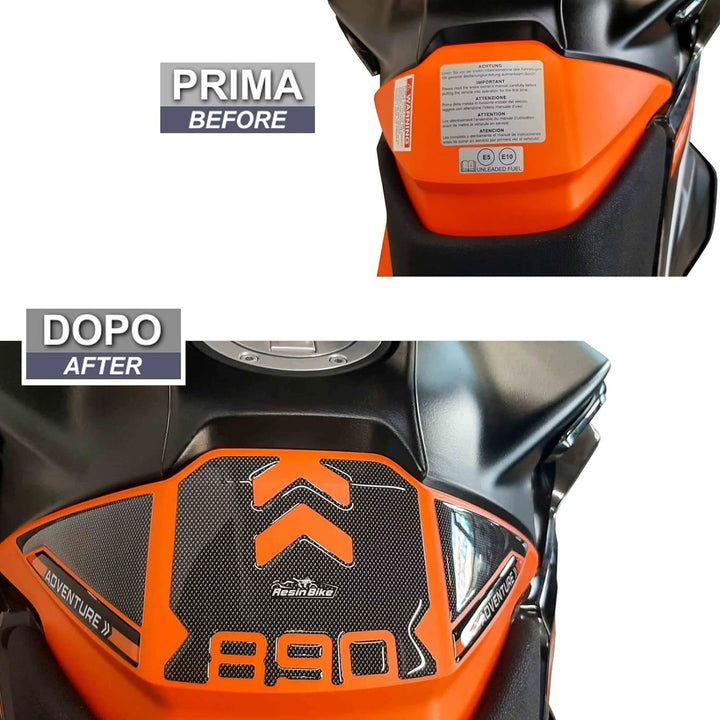 Resin Bike Aufkleber für Motorrad Kompatibel mit KTM 890 Adventure R 2021. Tankabdeckung vor Stössen
