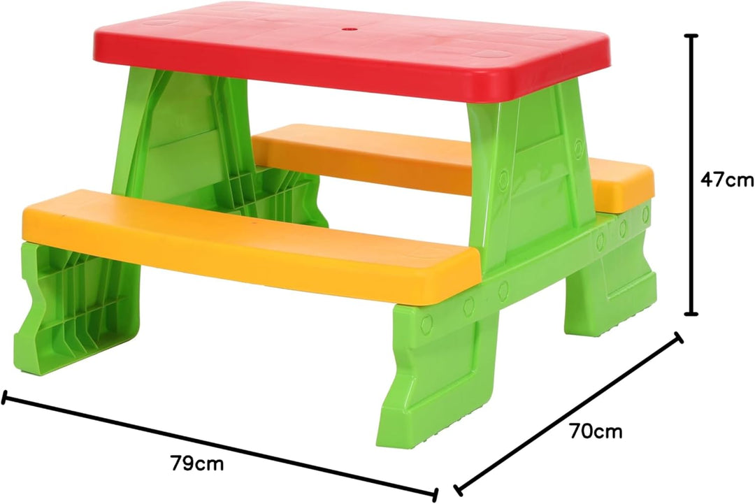 Kinder Sitzgruppe Picknick Sitzgarnitur Outdoor Bank Tisch Kombi grün, Grün