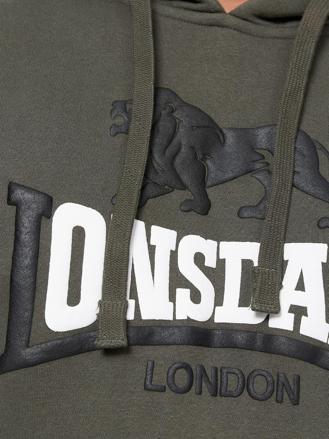Lonsdale Herren Sleeve Hooded Sweatshirt S Olive/Black/White, S Olive/Black/White