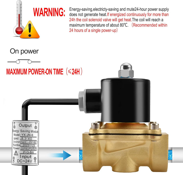 Heschen Messing Elektrisches Magnetventil, 2W-250-25J, PT1", DC12V, Direct Action Wasser Air, Normal