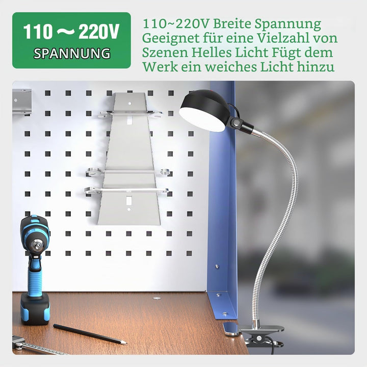 YouTeMei Klemme Arbeitsleuchte 12W Led Maschinenleuchte für Drehmaschine/Cnc/Fräsen/Bohrmaschine/Näh