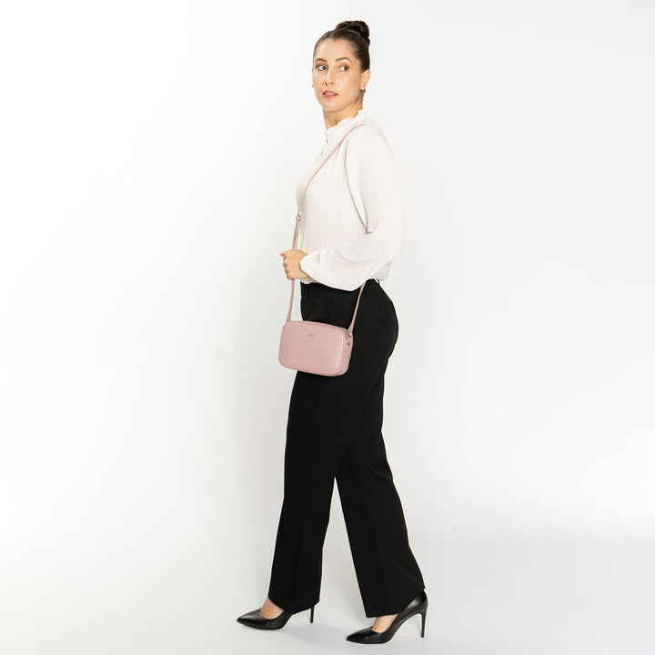 Lazarotti Bologna Leder Umhängetasche Damen | längenverstellbarer Schultergurt | mittelgrosse Crossb
