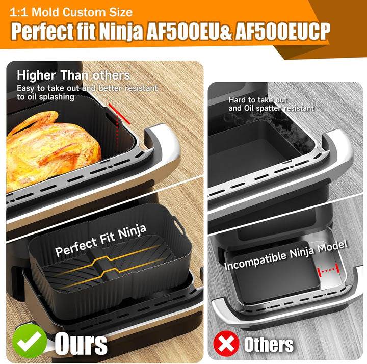 Heissluftfritteuse Zubehör - Airfryer Zubehör für Ninja Foodi AF500EU 10,4L Air Fryer Silikonmatte,