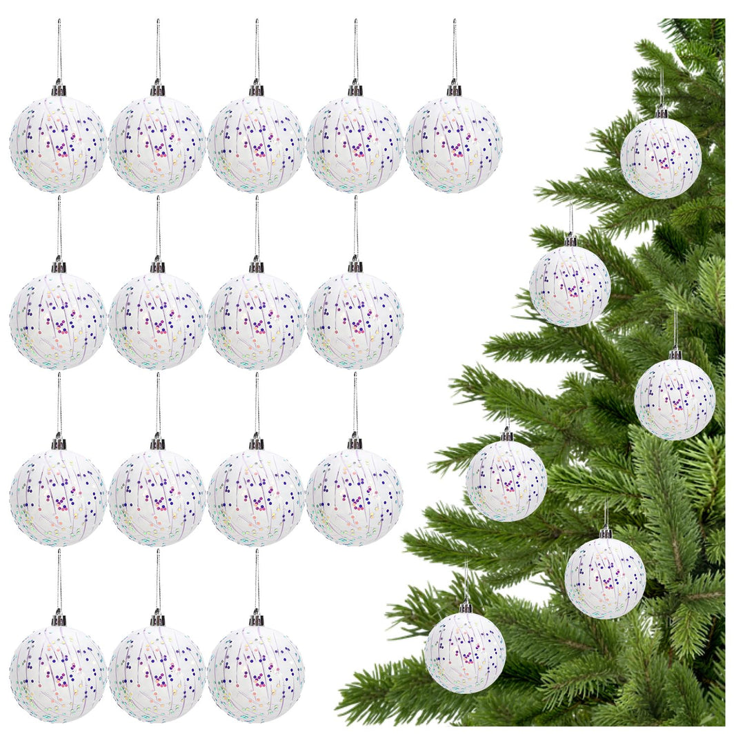 com-four® 16x Weihnachtskugeln, Christbaumkugeln bruchsicher aus Kunststoff für Weihnachten, Baumsch