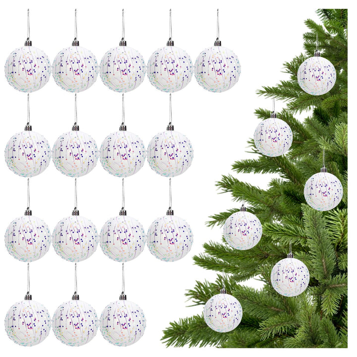 com-four® 16x Weihnachtskugeln, Christbaumkugeln bruchsicher aus Kunststoff für Weihnachten, Baumsch