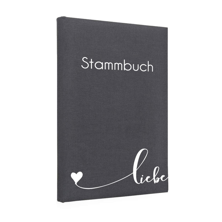 Hochzeitideal – Stammbuch der Familie Serie Liebe grau 21,0 cm x 15,0 cm - Buchbinderleinen Stammbuc
