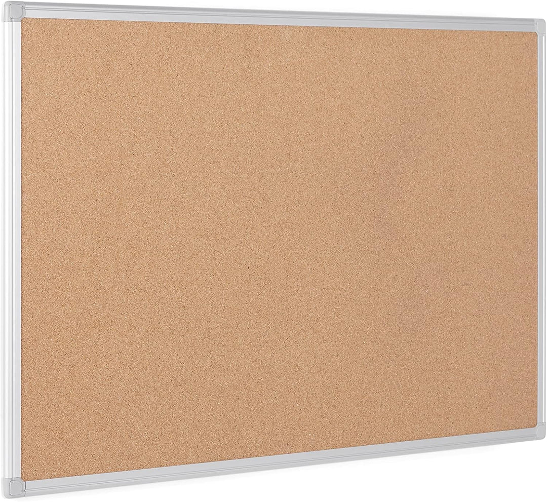 Bi-Office Earth - Umweltfreundliche Pinnwand, Korktafel mit Aluminiumrahmen, Hochwertige Naturkorkob