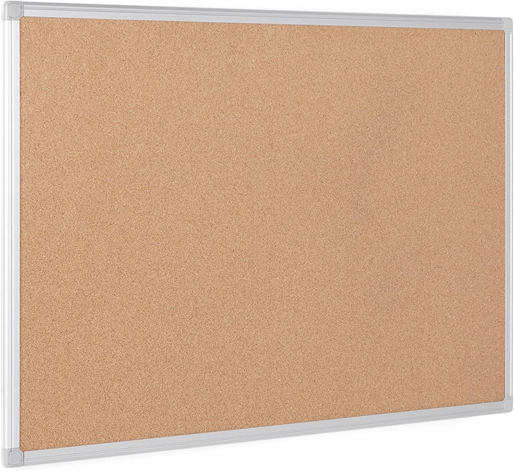 Bi-Office Earth - Umweltfreundliche Pinnwand, Korktafel mit Aluminiumrahmen, Hochwertige Naturkorkob