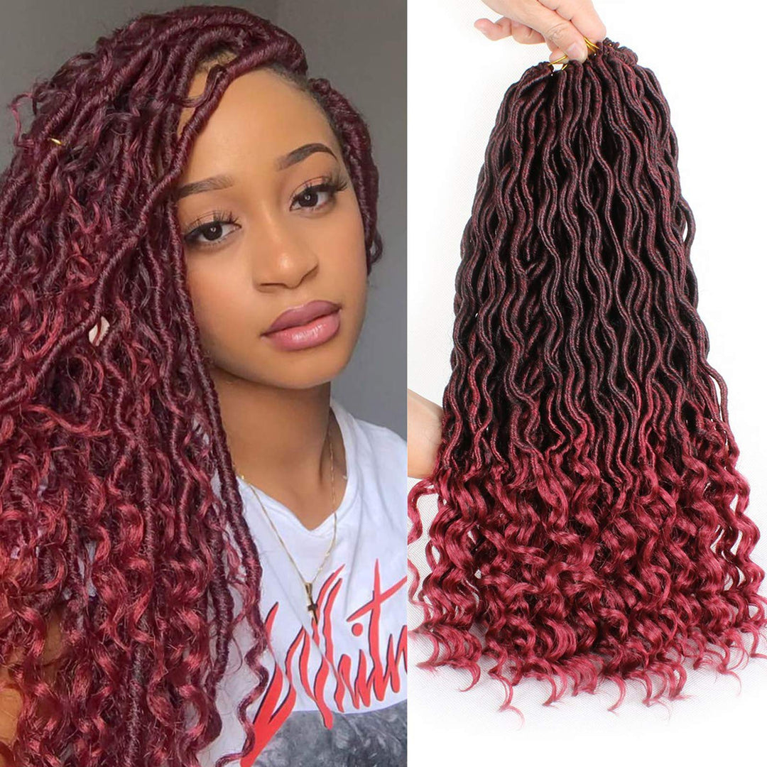 Xtrend 6Packs 18inch Crochet Braids Twist Hair Goddess Faux Locs Lockige Enden Dreadlocks Braids Syn