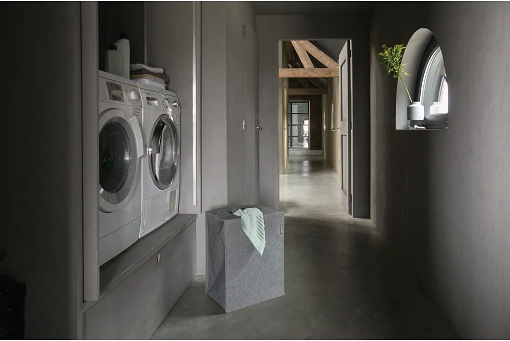 Brabantia - Wäschesack - Quick-Drop-Öffnung - Robuste Textilsack - Platzsparend - Der Deckel lässt s
