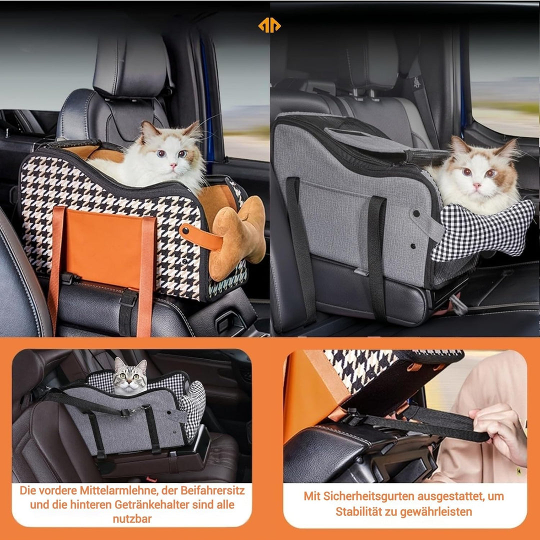 Mittelkonsole Hundeautositz, Haustier-Welpen-Autositz, Mittelkonsole, Armlehne für kleine Hunde (Kar