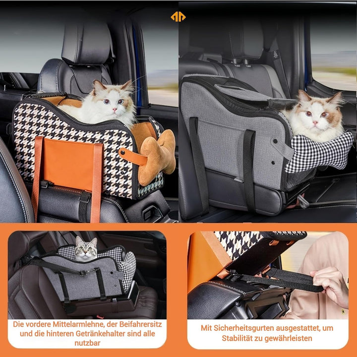 Mittelkonsole Hundeautositz, Haustier-Welpen-Autositz, Mittelkonsole, Armlehne für kleine Hunde (Kar