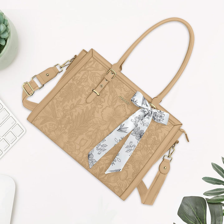 MOSISO Laptop Tasche für Frauen,17,3 Zoll PU Leder Tote Bag Kompatibel mit MacBook,HP,Dell,Asus Note