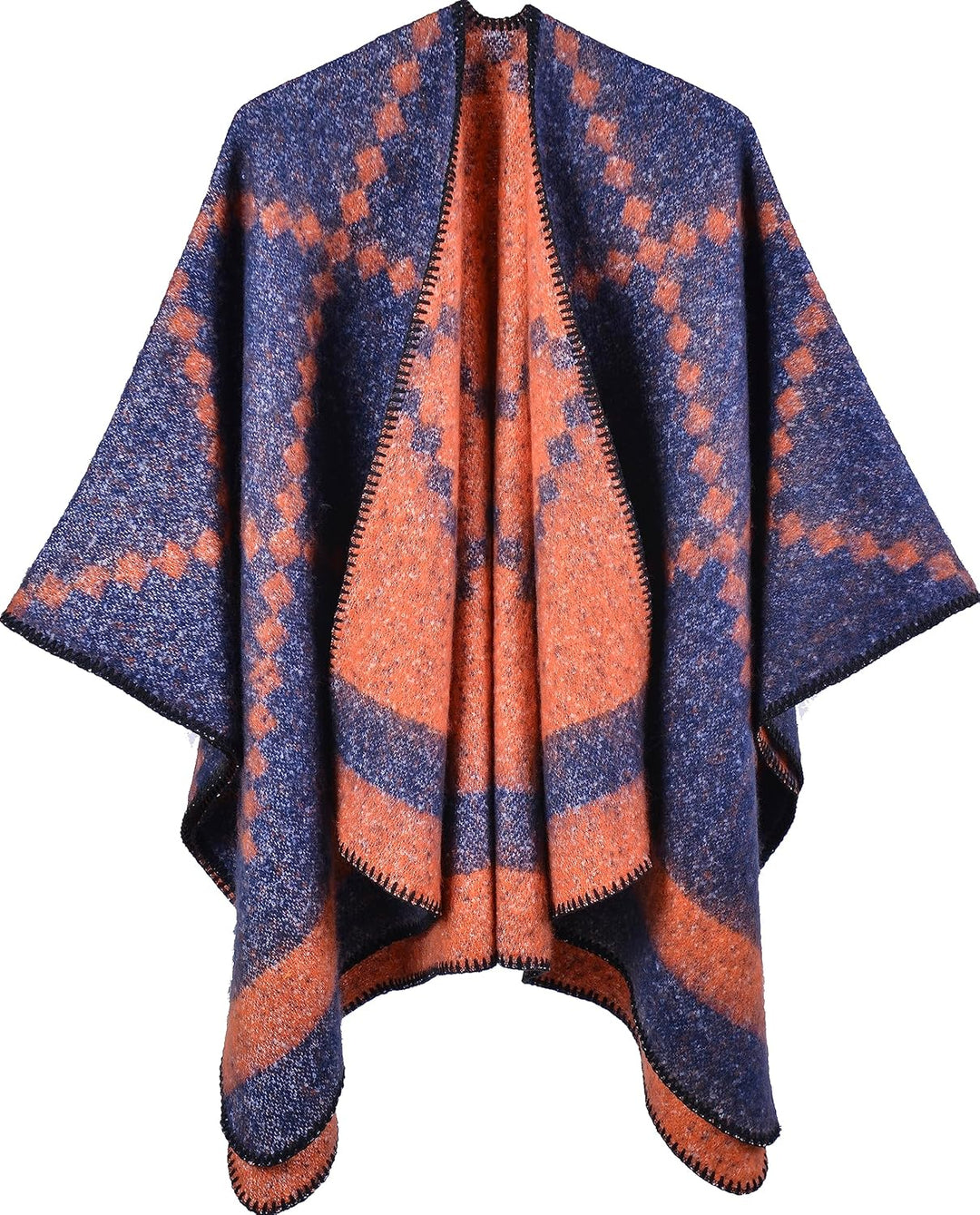 Shmily Girl Damen Poncho Winter Schal Decke Cape Elegant Warme Schultertuch Mantel Strickpullover Ei