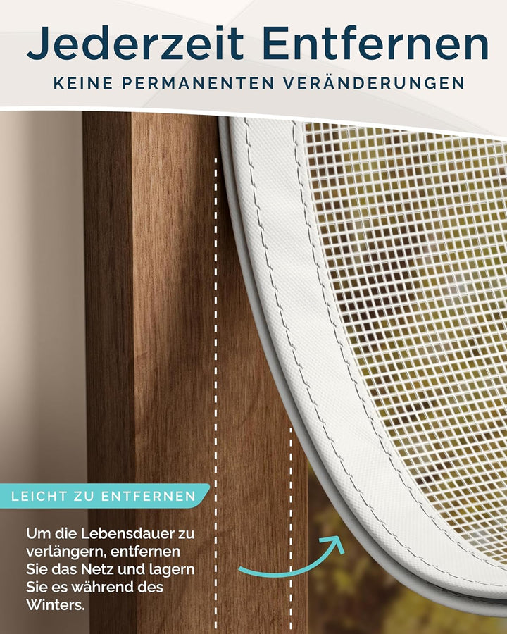 ARCOL Fliegengitter Balkontür 90x240 cm aus Fiberglas – Schluss mit Mücken in 3 Min., Ultrafeines In