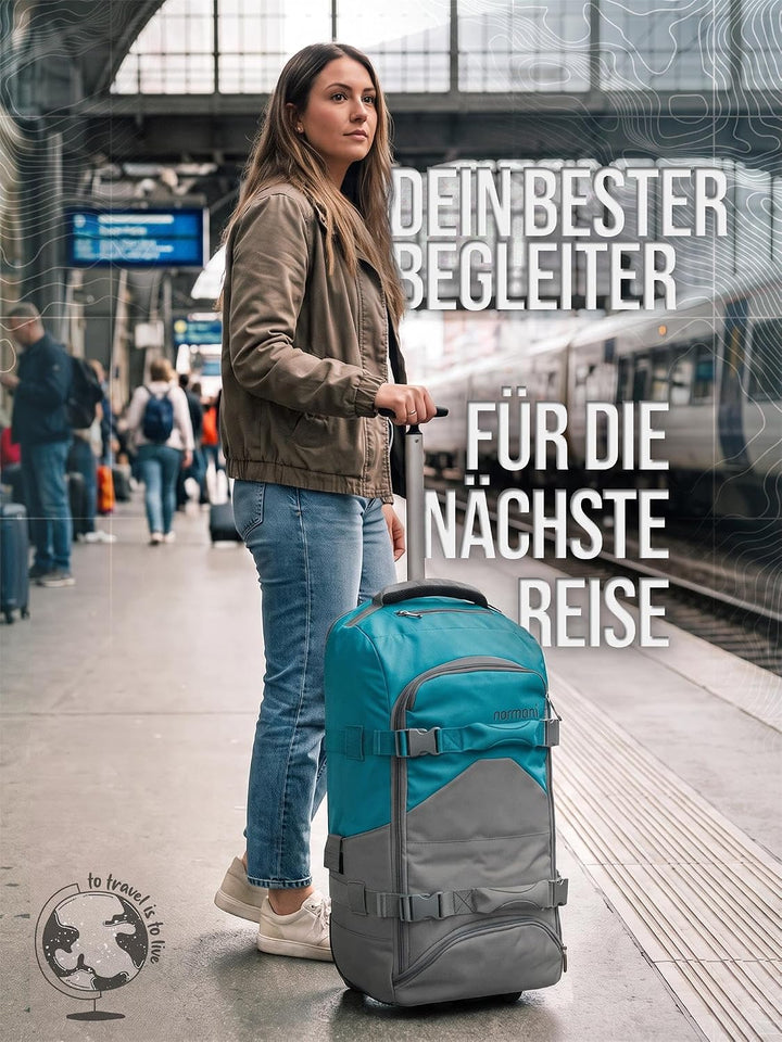 normani Reisetasche Trolley mit Rucksackfunktion 90 Liter - Backpacker mit Frontloader praktischer R