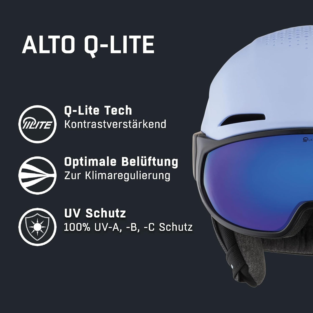 ALPINA ALTO Q-LITE - Sicherer, Stossabsorbierender & Individuell Anpassbarer Skihelm Mit Kontrastver