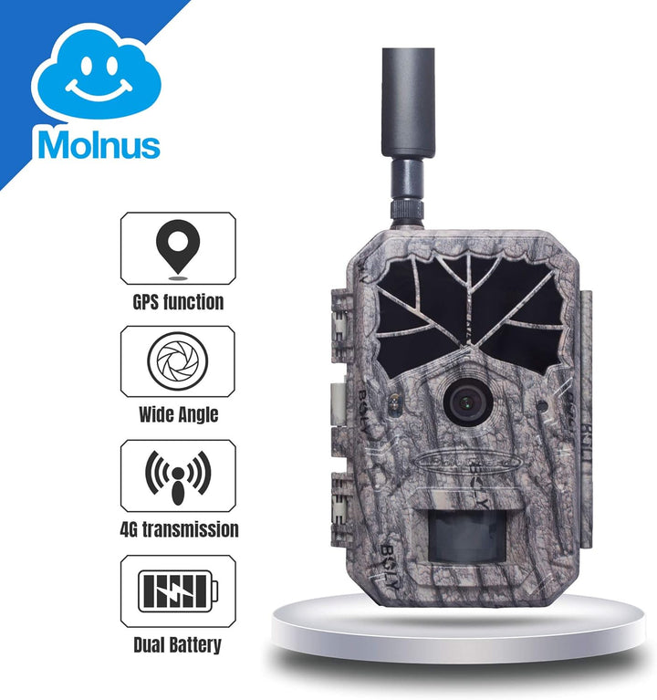 Wildkamera 36MP 4G, Kabellose Jagdkamera HD mit 940nm Infrarot-LED, Tarnmuster Trail Game Kamera Sco