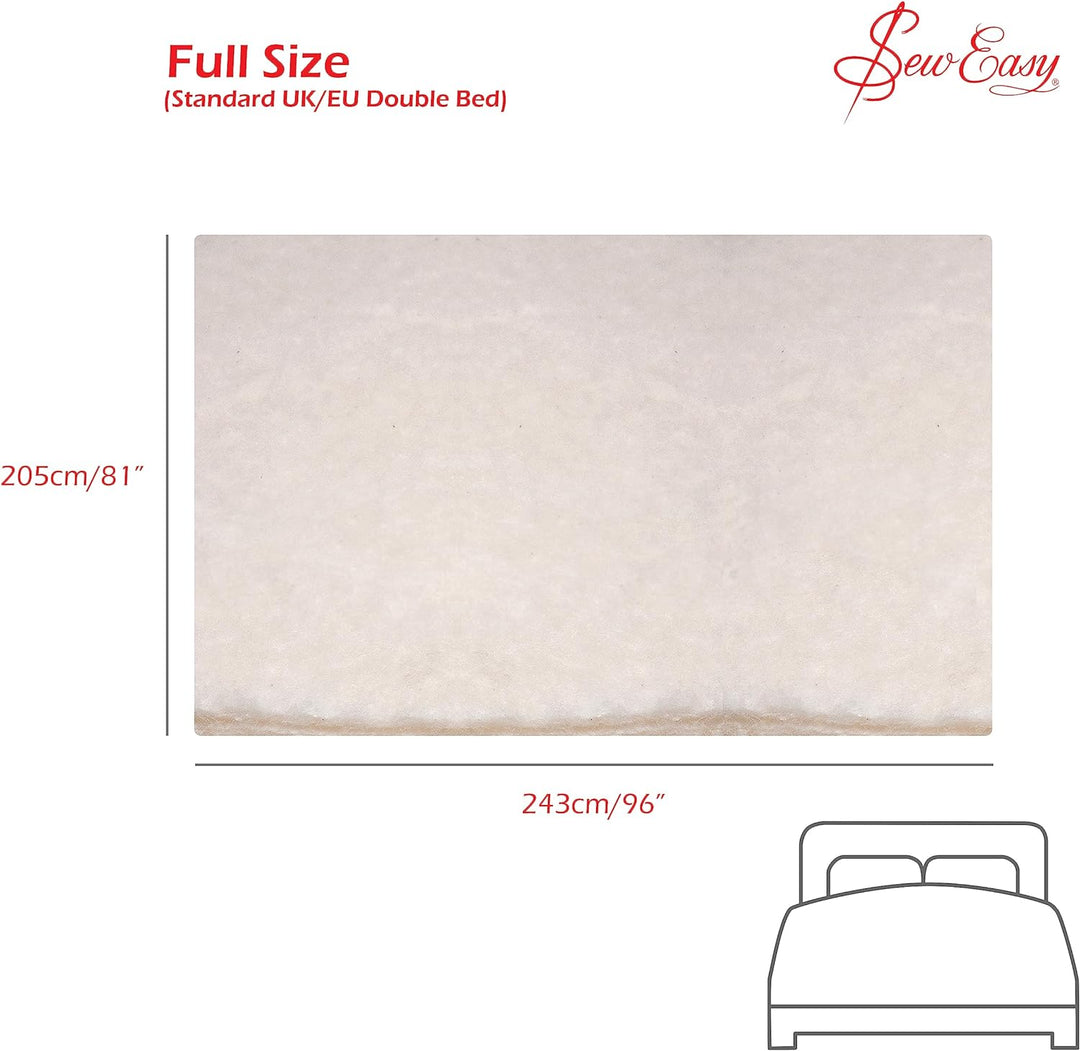 Sew Easy NLW.203 Wattierung, Baumwollmischung, 205.7 x 243.8cm 81 x 108” 205.7 x 243.8cm\ 81 x 108”