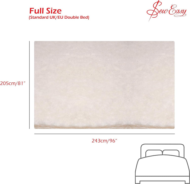 Sew Easy NLW.203 Wattierung, Baumwollmischung, 205.7 x 243.8cm 81 x 108” 205.7 x 243.8cm\ 81 x 108”