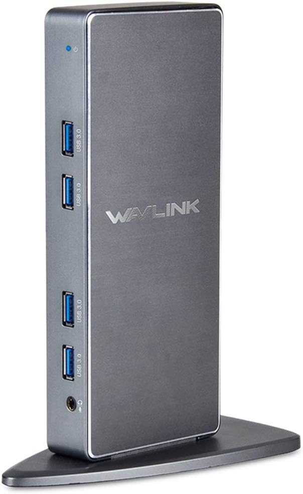 WAVLINK USB 3.0/USB C Universal DockingStation mit Zwei Videoausgängen (HDMI und HDMI, DVI oder VGA)