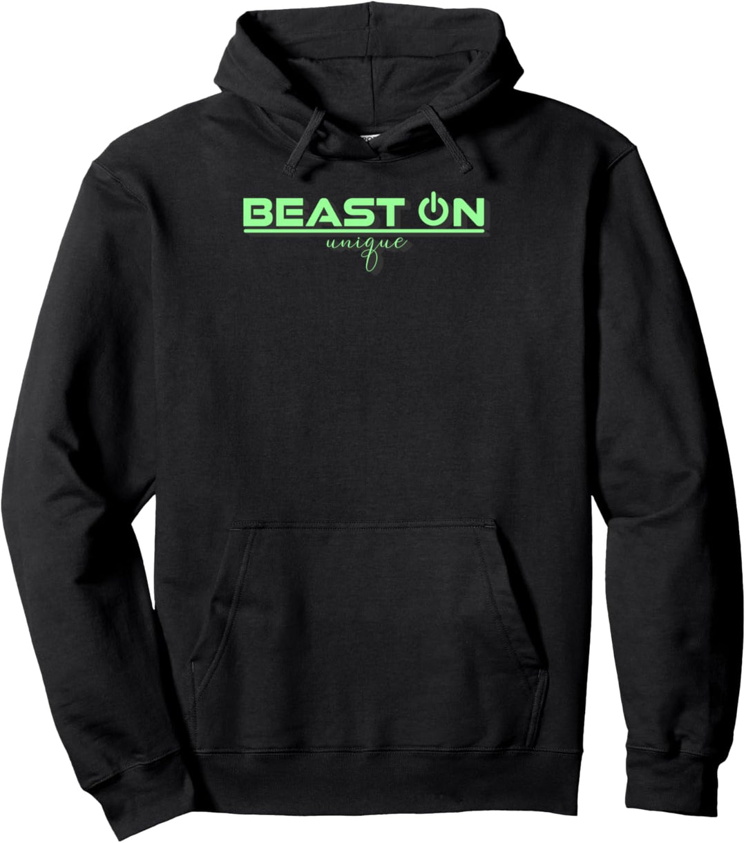 Beast ON grün Bodybuilding Fitness Gym Sprüche Training Pullover Hoodie