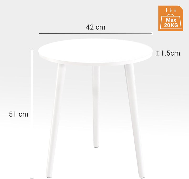 APICIZON Beistelltisch, Couchtisch rund Ø 42 cm, Höhe 51 cm, Sofatisch mit Beinen aus Massivholz, Sk