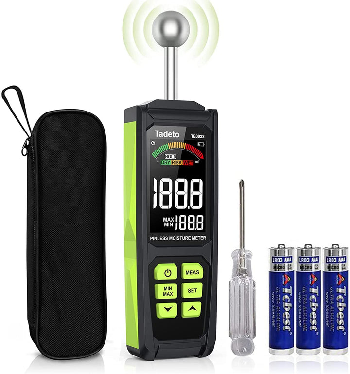 Feuchtigkeitsmessgerät, Tadeto Feuchtemessgerät 20-40mm Analysetiefe mit Farb-LCD Alarmfunktion Hold