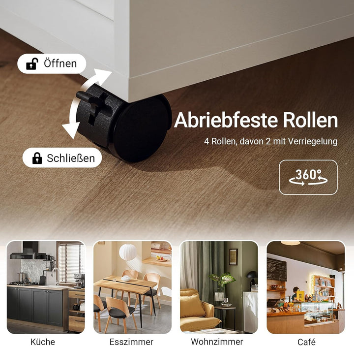 SoBuy FBT34-W Zeitungsständer Couchtisch Nachttisch Tisch mit Rollen Beistelltisch weiss BHT ca:70x6