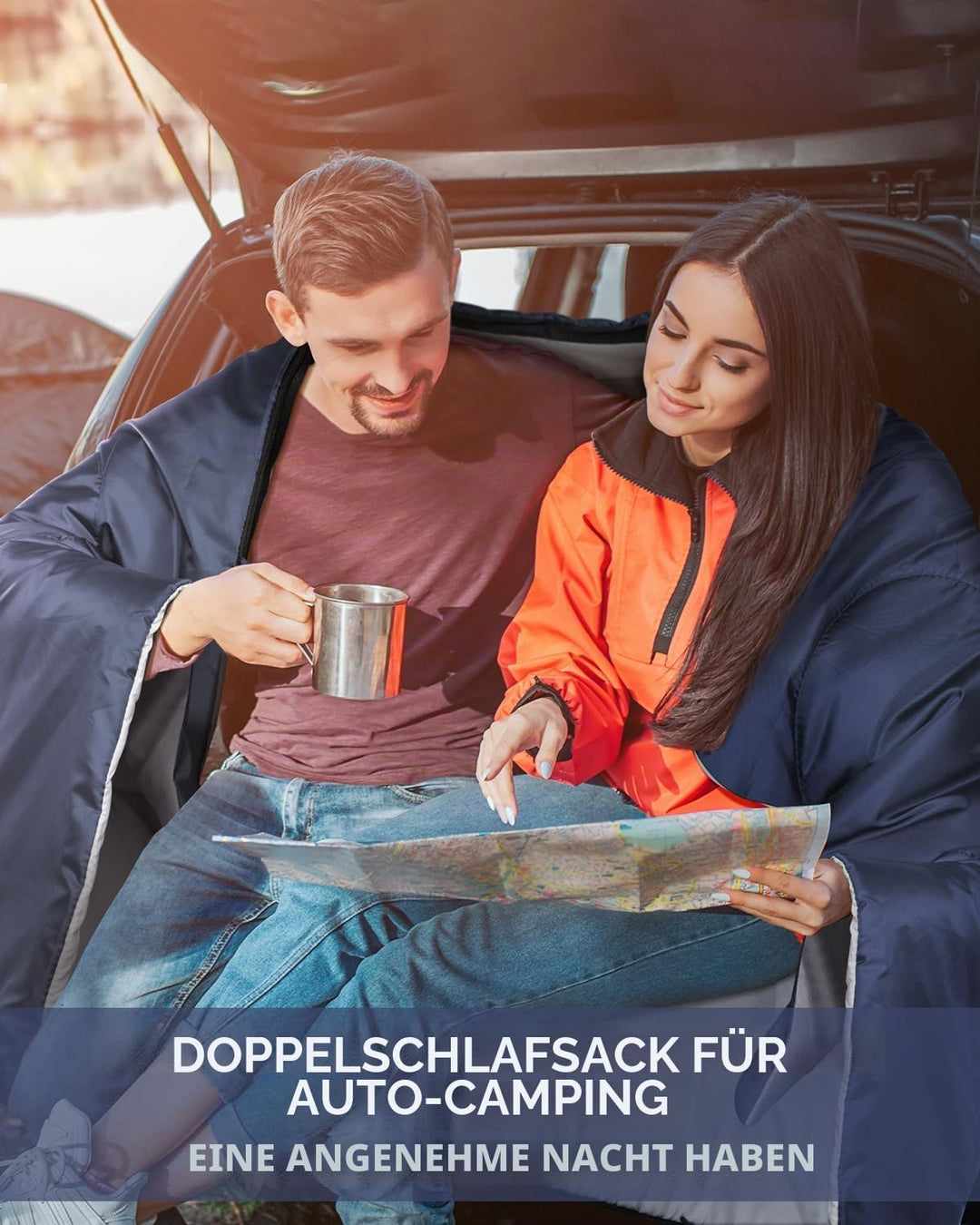 Schlafsack Outdoor Sommer: Ohuhu Doppelschlafsack mit 2 Kissen und Tragetasche, Wasserdicht Leicht 2