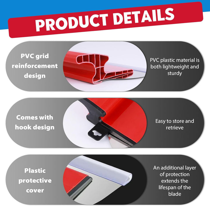 Flächenspachtel Set Profi, Spachtel Werkzeug Set Enthalten 3 Schabern(25cm+40cm+60cm) und 160cm Tele
