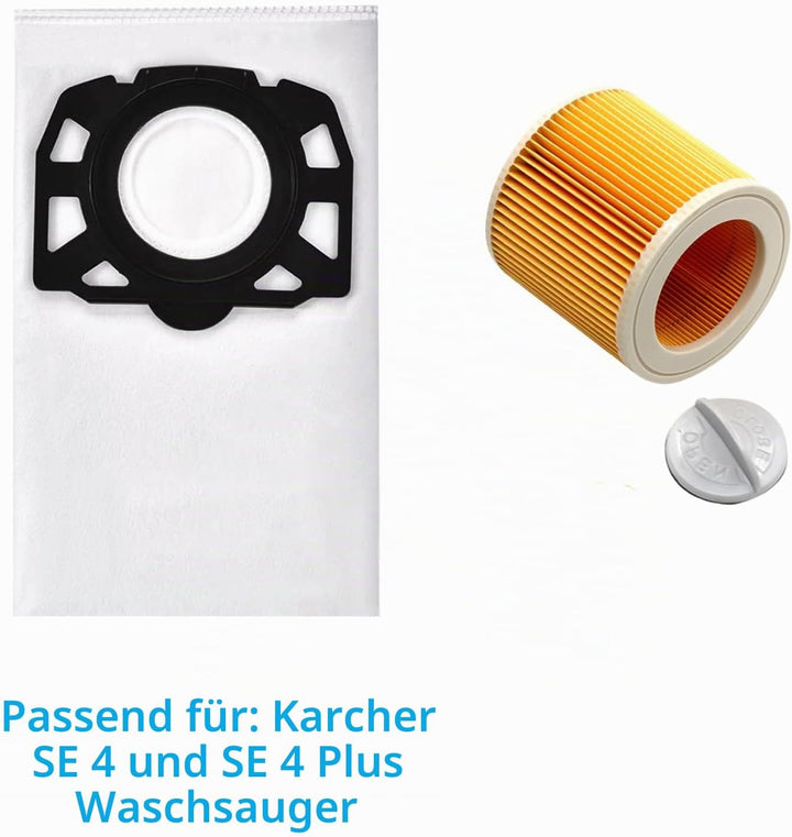 Staubbeutel Filter Zubehör Set für Kärcher SE4 SE 4 Plus Staubsauger KFI 3310 KFI 357 Waschsauger Er