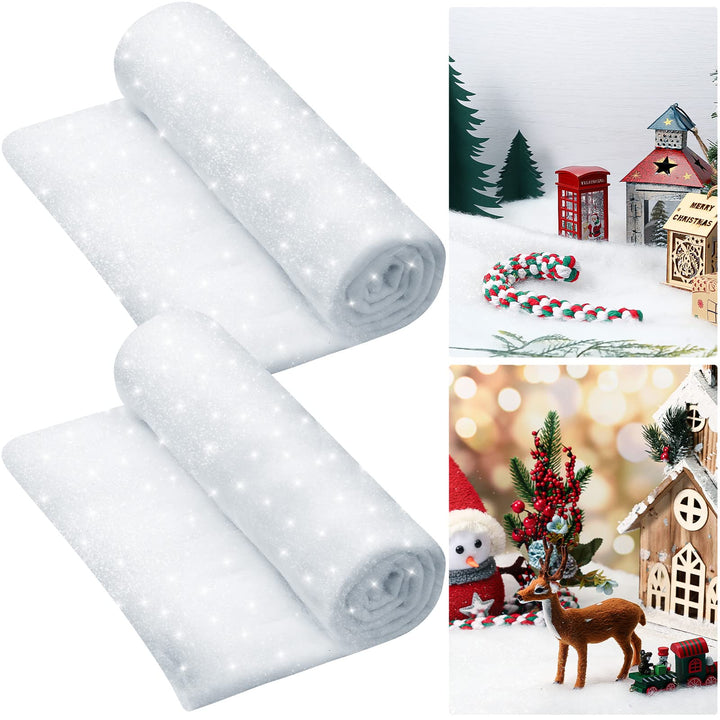 Hestya Weihnachten Schneedecken Rolle für Verschneite Dekoration Weiss Glitzer Weihnachtsdecke Kunst