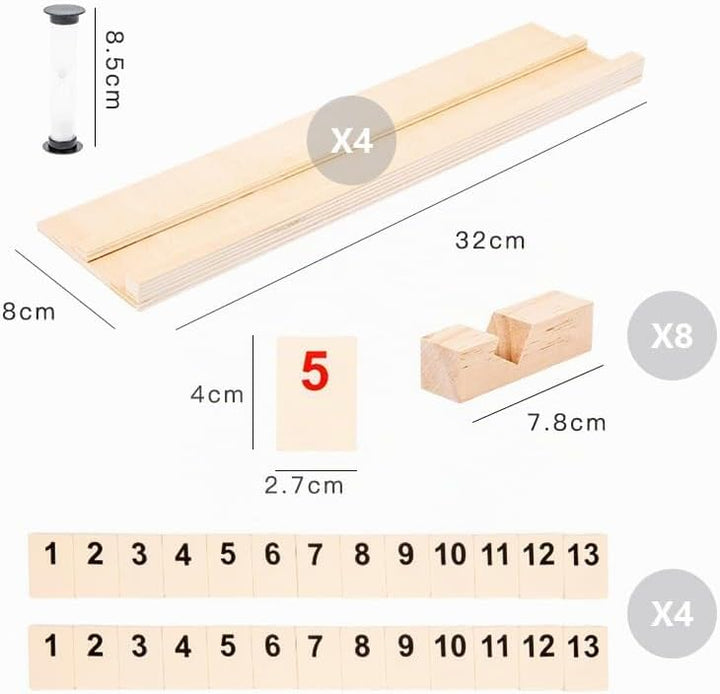 Okey Spiel, Rummikub Holz, Okay Spiel, Rummy Cup, VIP AHSAP Okey Takimi, Wooden Rummy Set with Melam