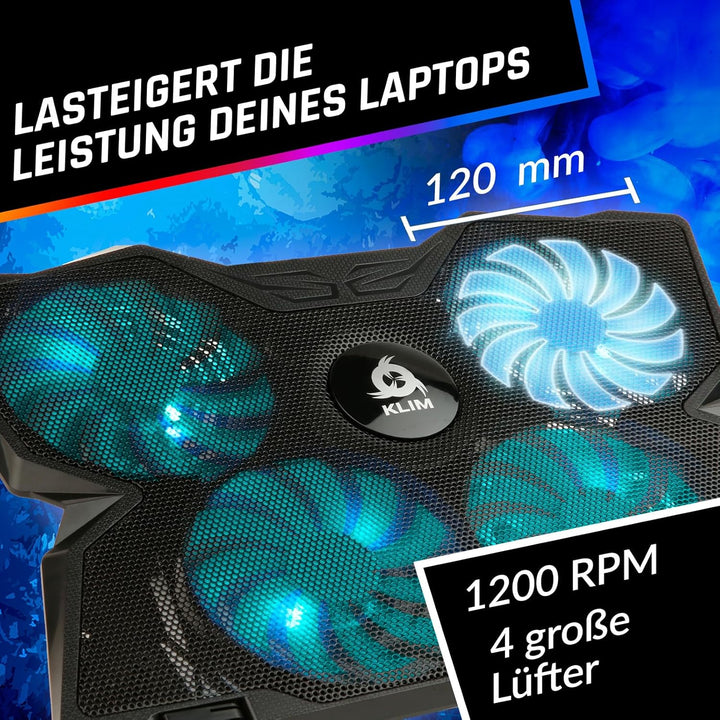 KLIM Wind Laptop Kühler - Mehr als 500 000 verkaufte Einheiten - NEU 2023 - Leistungsstark - Schnell