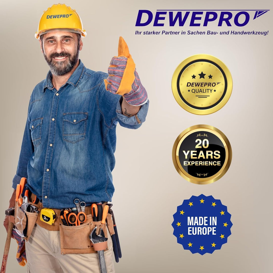 DEWEPRO Edelputzkratzer 250 x 130 mm für Mineralputz | Putzkratzer mit gezahnter Metallplatte, ca. 7