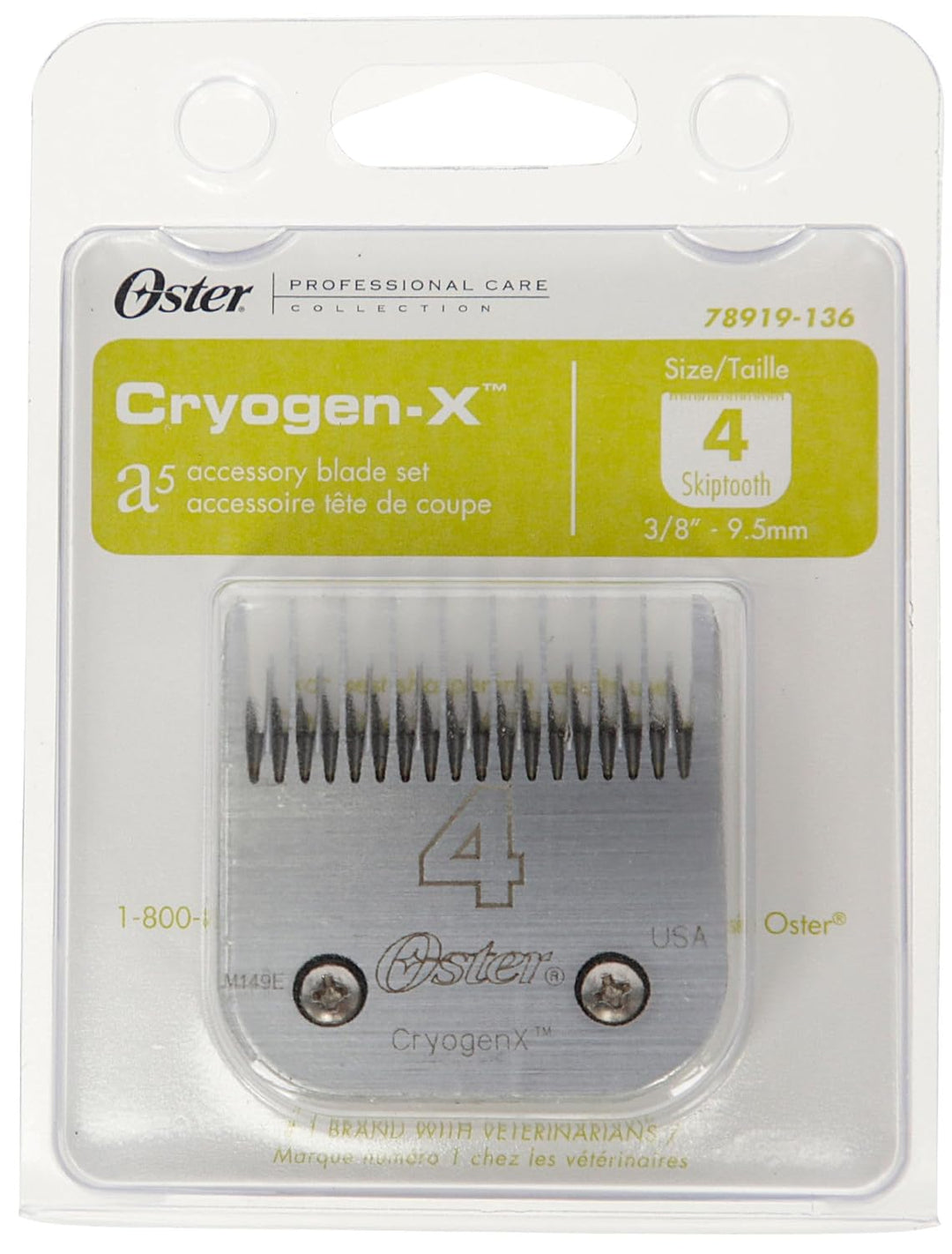 Oster Scherkopf Nr. 4, L: 9,5 mm Skip Tooth Scherkopf 4; Schnittlänge 9,5 mm, Scherkopf 4; Schnittlä