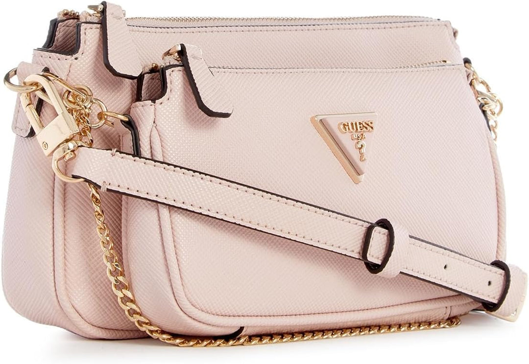 GUESS Damen Noelle Dbl Pouch Crossbody Bag Leichte Rose, Leichte Rose