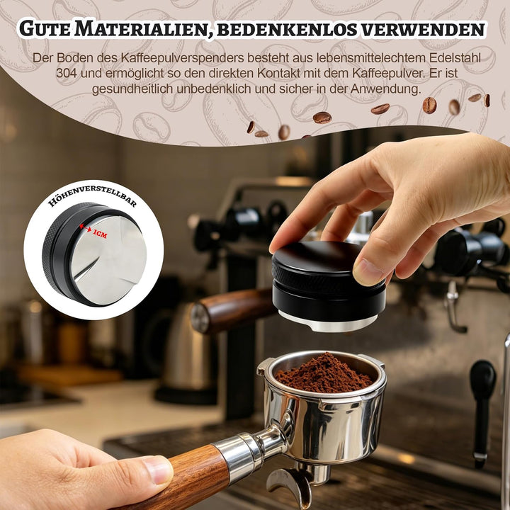 Scettar 304 Tamper 51mm Leveler 51mm, Espresso Zubehör Kaffee Tamper,WDT Tool,Tampermatte Set Kaffee