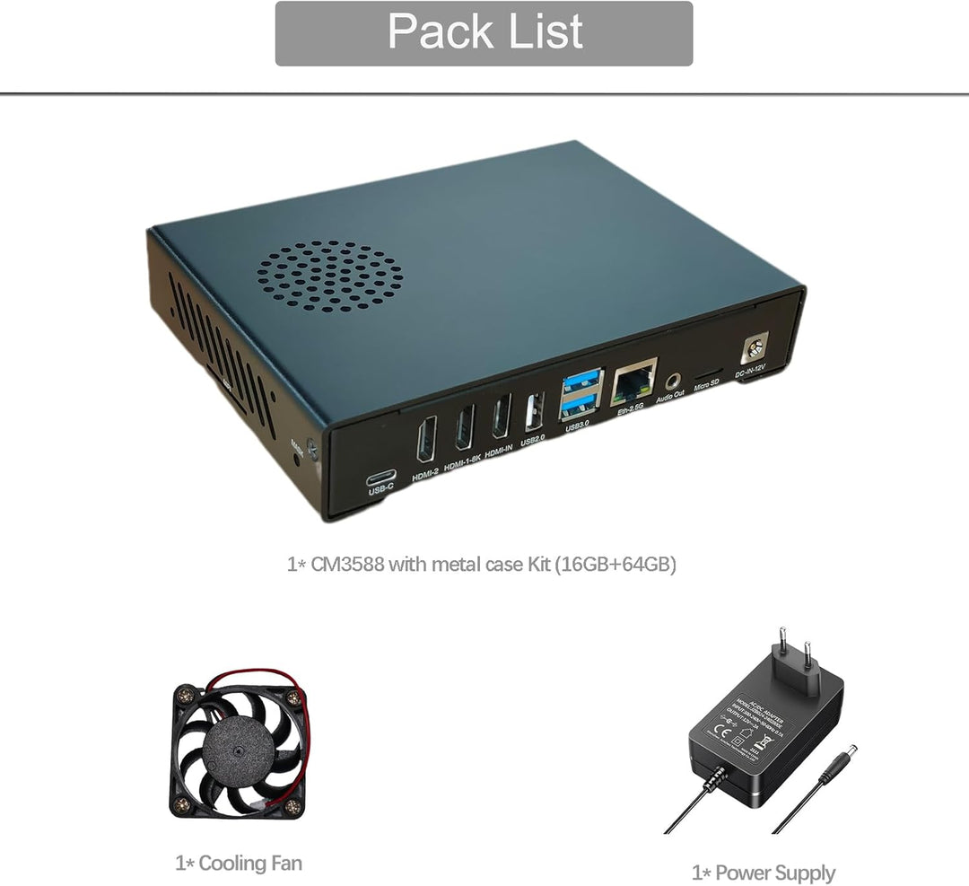 youyeetoo CM3588 Mini NAS Platform, up to 8K Video, RK3588,OpenMediaVault fit,16GB/8GB LPDDR4X, 4 x