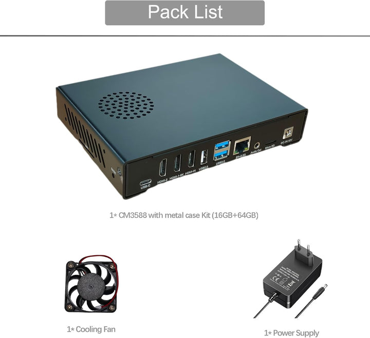 youyeetoo CM3588 Mini NAS Platform, up to 8K Video, RK3588,OpenMediaVault fit,16GB/8GB LPDDR4X, 4 x