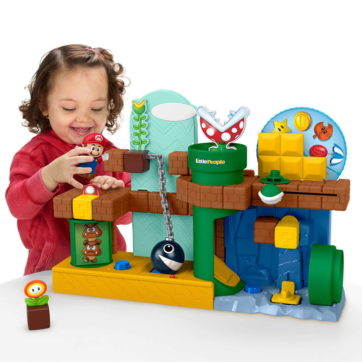 Fisher-Price Little People My Mario Abenteuer-Spielset für Kleinkinder, mit Musik, Geräuschen und Fi